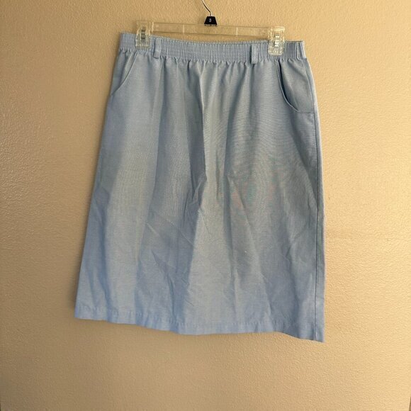 Vintage Ermane light blue Pencil skirt with‎ pockets - Picture 1 of 6